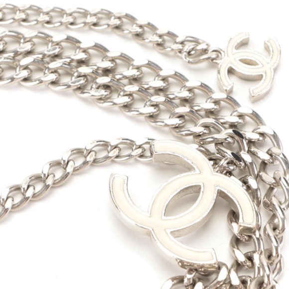 Chanel iconic motiv cc charm chain link silver belt. - Picture 4 of 8
